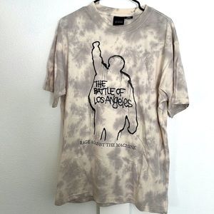 “Rage Against The Machine” Grey and cream tie dyed men’s medium shirt
